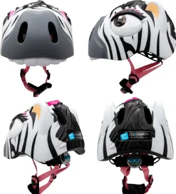 Crazy Safety Cykelhjelme|Cykelhjelme*Cykelhjelm m. Lys - Zebra - Sort/Hvid