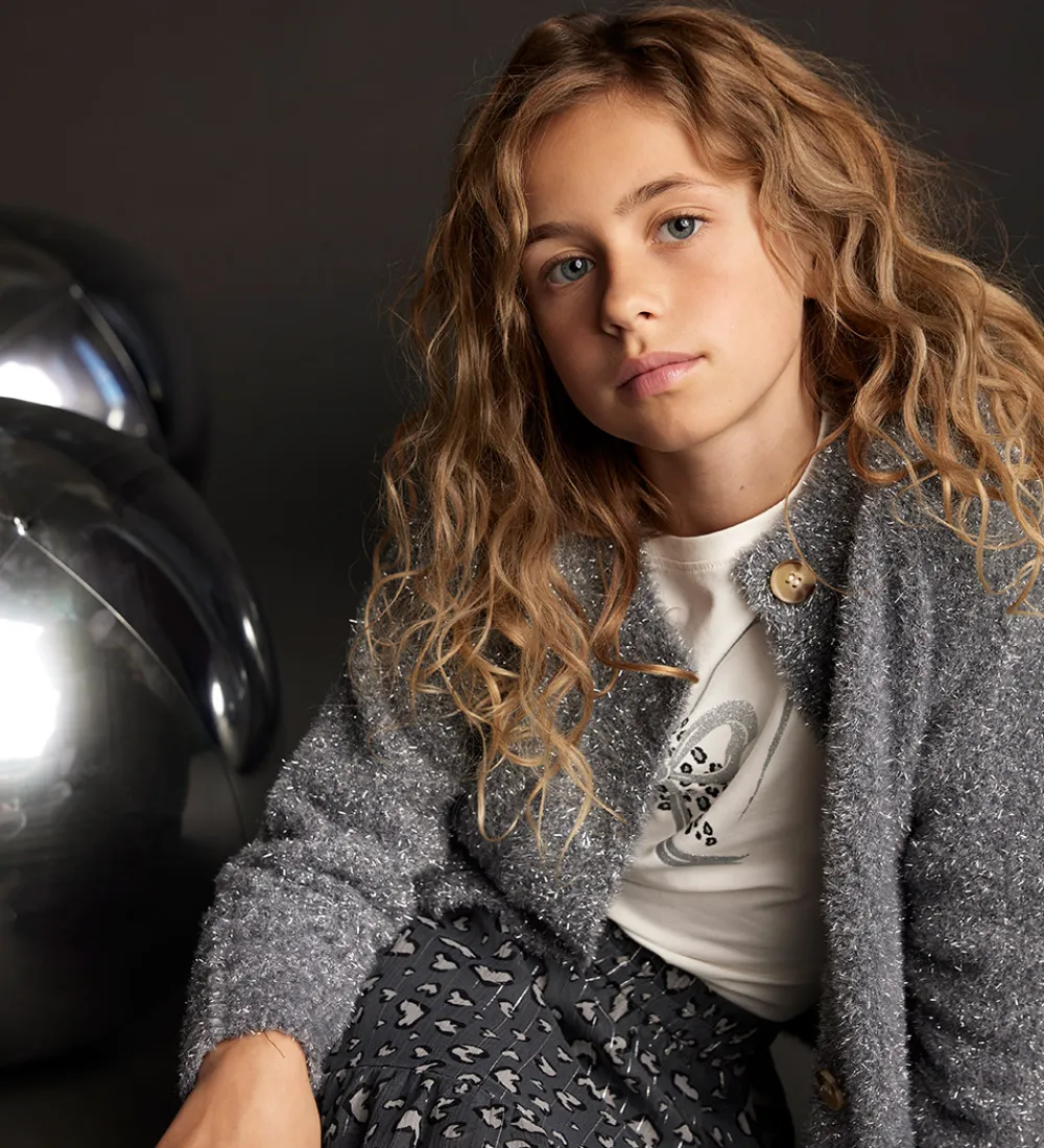 Creamie Striktrøjer*Cardigan - Strik - Glitter - Iron Gate
