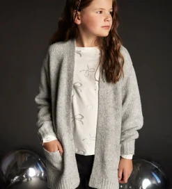 Striktrøjer-Creamie Cardigan - Strik - Lang - Light Grey Melange