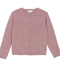 Creamie Striktrøjer*Cardigan - Viskose/Nylon - Pointelle - Woodrose