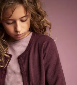 Striktrøjer-Creamie Cardigan - Viskose/Nylon - Pointelle - Vineyard Wine
