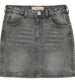 Nederdele-Creamie Nederdel - Light Grey Denim
