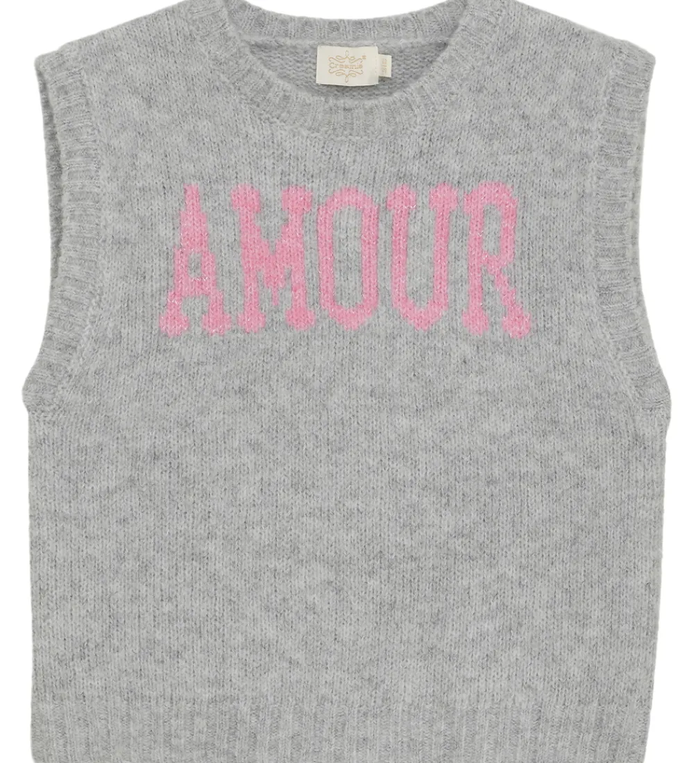 Veste-Creamie Vest - Strik - Slipover - Light Grey Melange