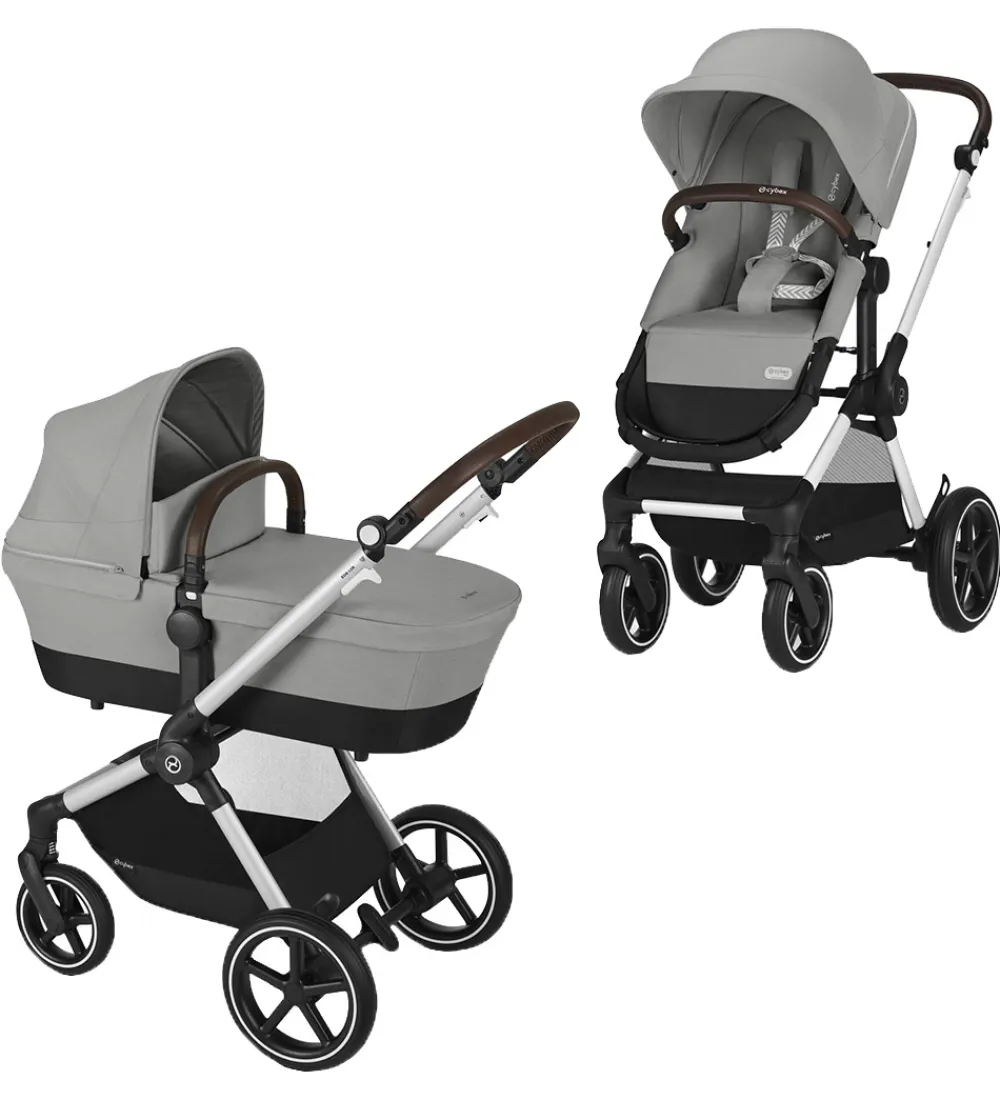 Klapvogne|Barnevognsudstyr-Cybex Klapvogn/Barnevogn - Eos Lux - 2-i-1 - Stone Grey