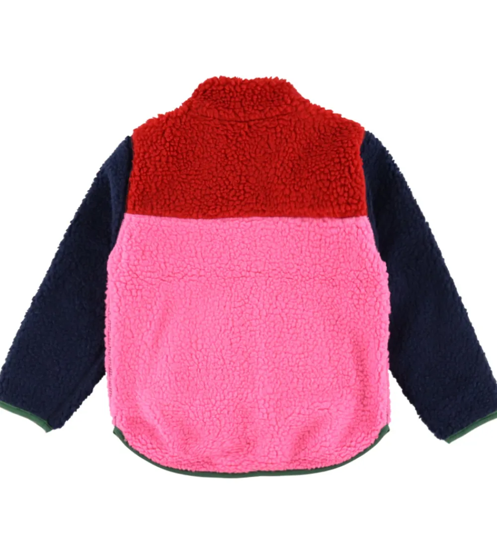 Fleece-Danefæ Fleecejakke - Danebaever - Red/Navy/Spicy Pink