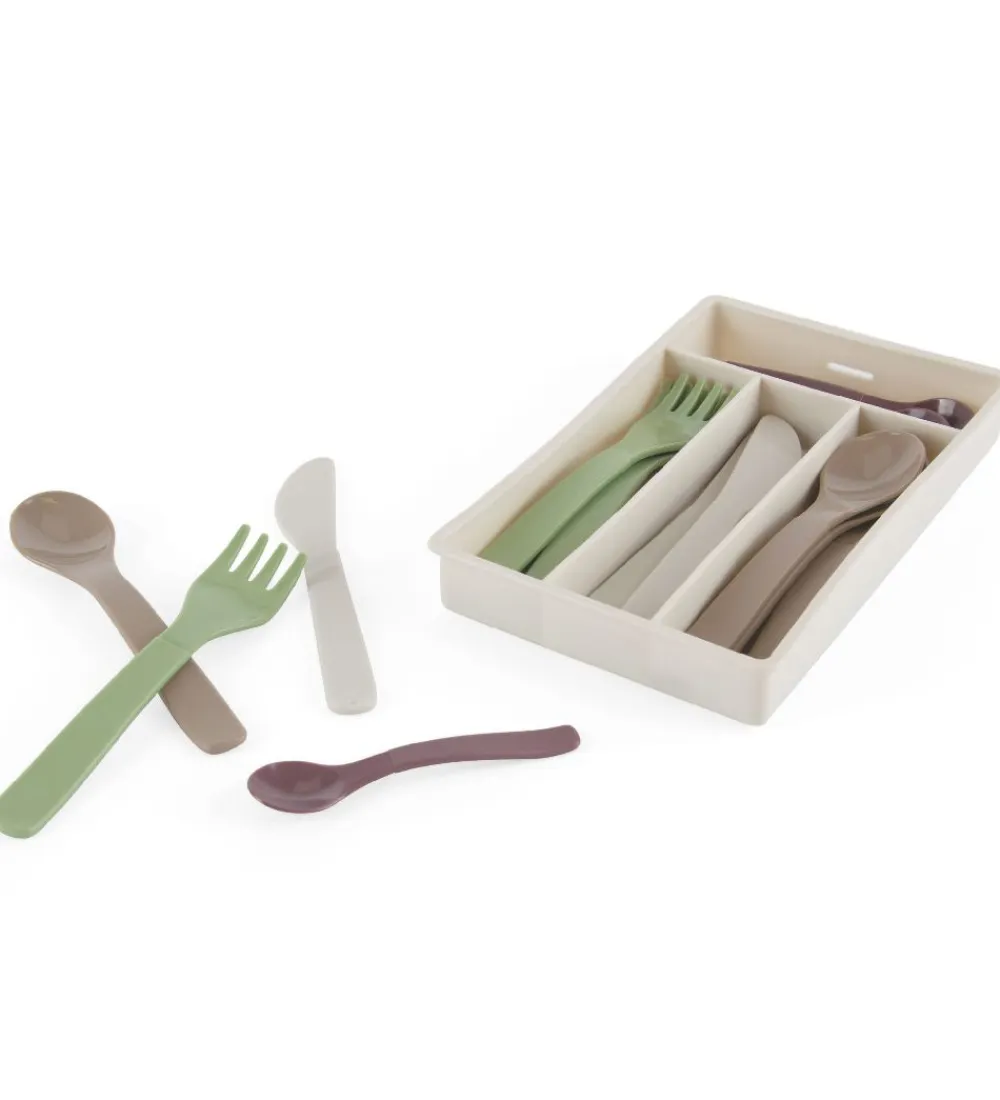 Legekøkken Og Legemøbel-Dantoy Bestikkasse - Green Garden - 17 Dele