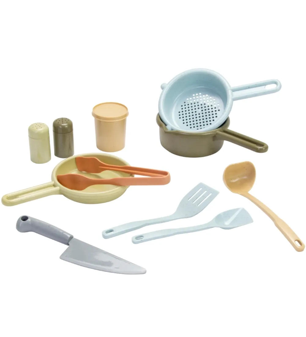 Legekøkken Og Legemøbel-Dantoy BIO Plastic Køkkensæt - 11 Dele - Pastel