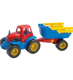 Dantoy Traktorer*Traktor m. Anhænger - 41 cm - Rød/Blå