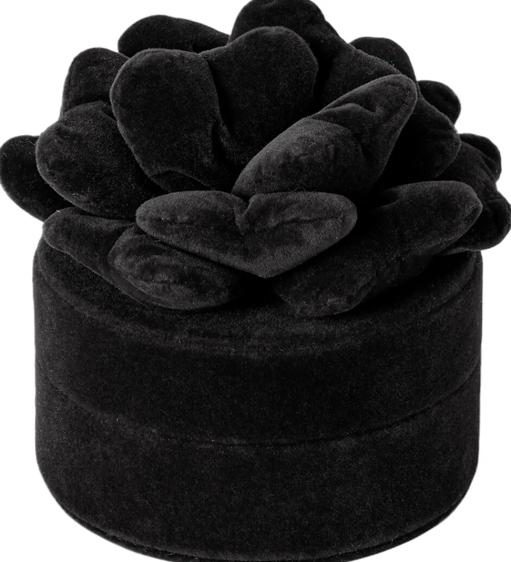 Smykkeskrin|Smykker-DAY ET Smykkeskrin - Velvet Flower Jewelry Round - Sort