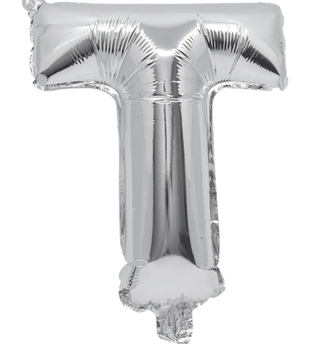 Festartikler-Decorata Party Foileballon - 32 cm - T - Sølv