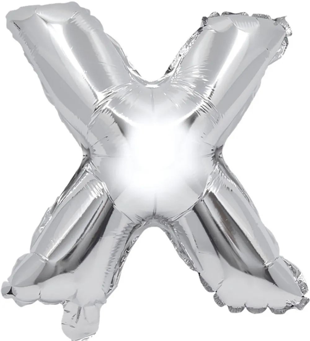 Festartikler-Decorata Party Foileballon - 31 cm - X - Sølv