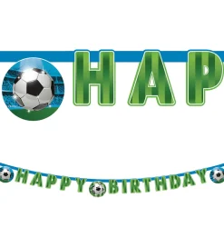 Festartikler-Decorata Party Happy Birthday Banner - Soccer Fan