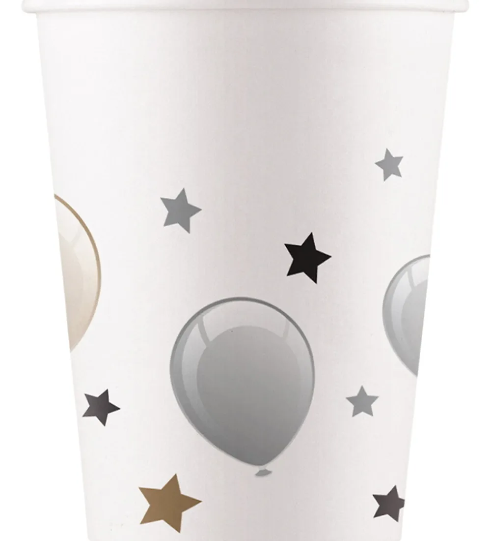 Decorata Party Festartikler*Papkrus - 8-pak - 200 ml - Milestone Happy Birthd