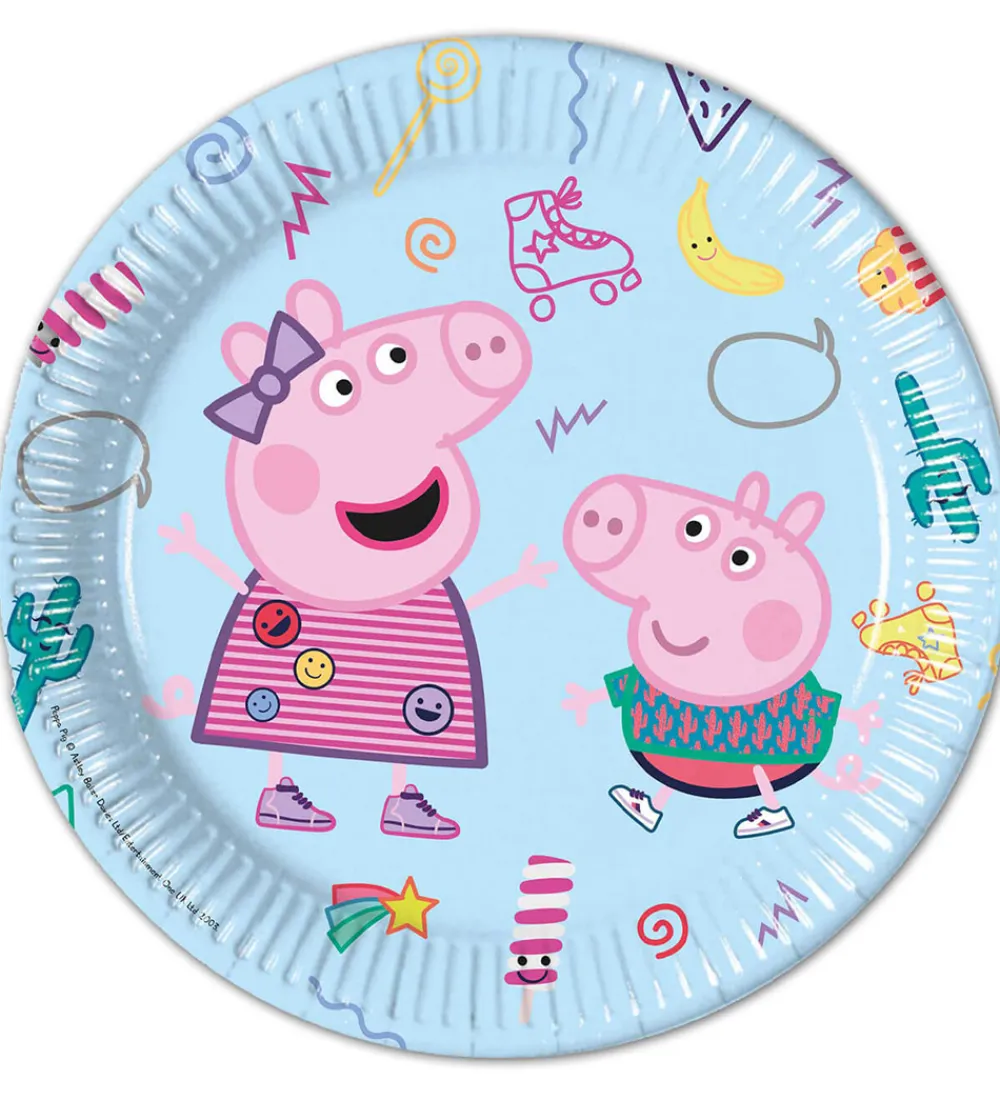 Decorata Party Tallerkener*Paptallerkner - 8-pak - 23 cm - Peppa Pig Messy P