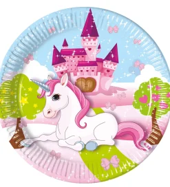 Tallerkener-Decorata Party Paptallerkner - 8-pak - 23 cm - Unicorn