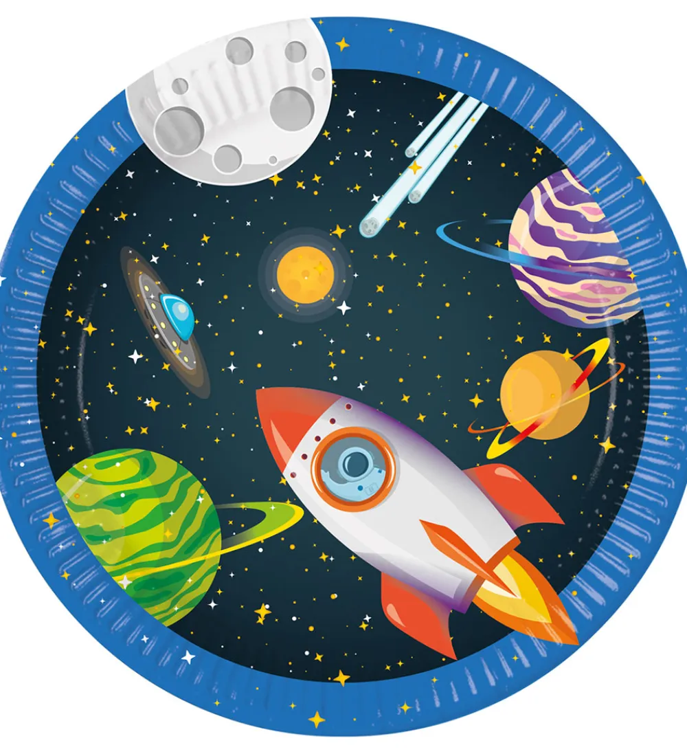 Tallerkener-Decorata Party Paptallerkner - 8-pak - 23 cm - Rocket Space