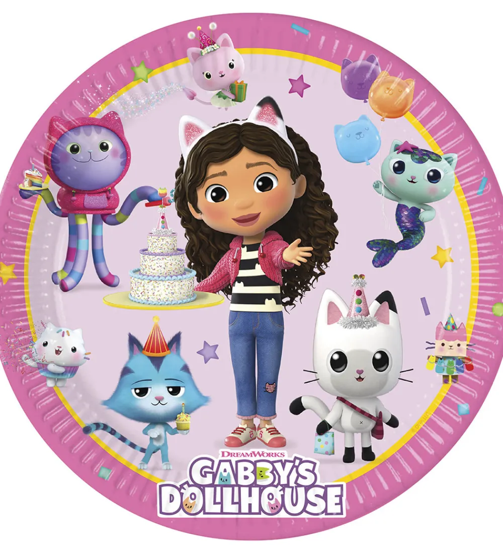 Tallerkener-Decorata Party Paptallerkner - 8-pak - 23 cm - Gabby's Dollhouse
