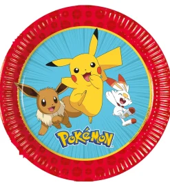 Decorata Party Festartikler*Paptallerkner - 8-pak - 19,5 cm - Pokémon