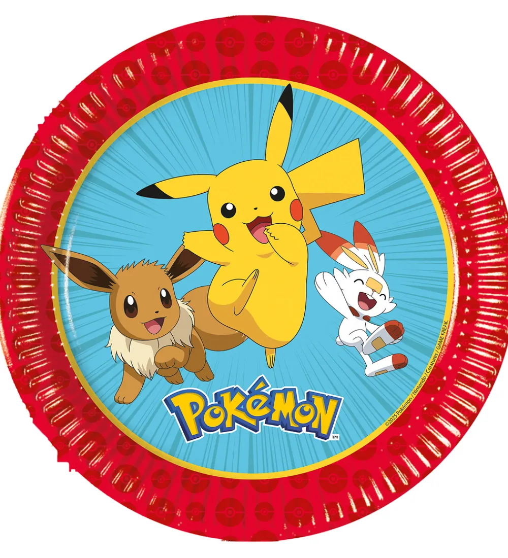 Decorata Party Festartikler*Paptallerkner - 8-pak - 19,5 cm - Pokémon