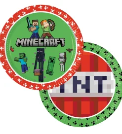 Decorata Party Tallerkener*Paptallerkner - 8-pak - 23 cm - Minecraft