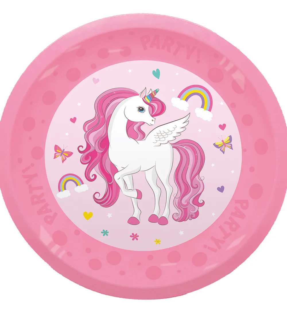 Decorata Party Tallerkener*Plastiktallerkner - 4-pak - 21 cm - Unicorn Rainb