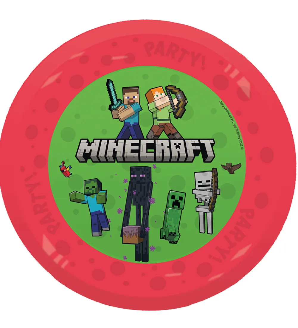Tallerkener-Decorata Party Plastiktallerkner - 4-pak - 21 cm - Minecraft