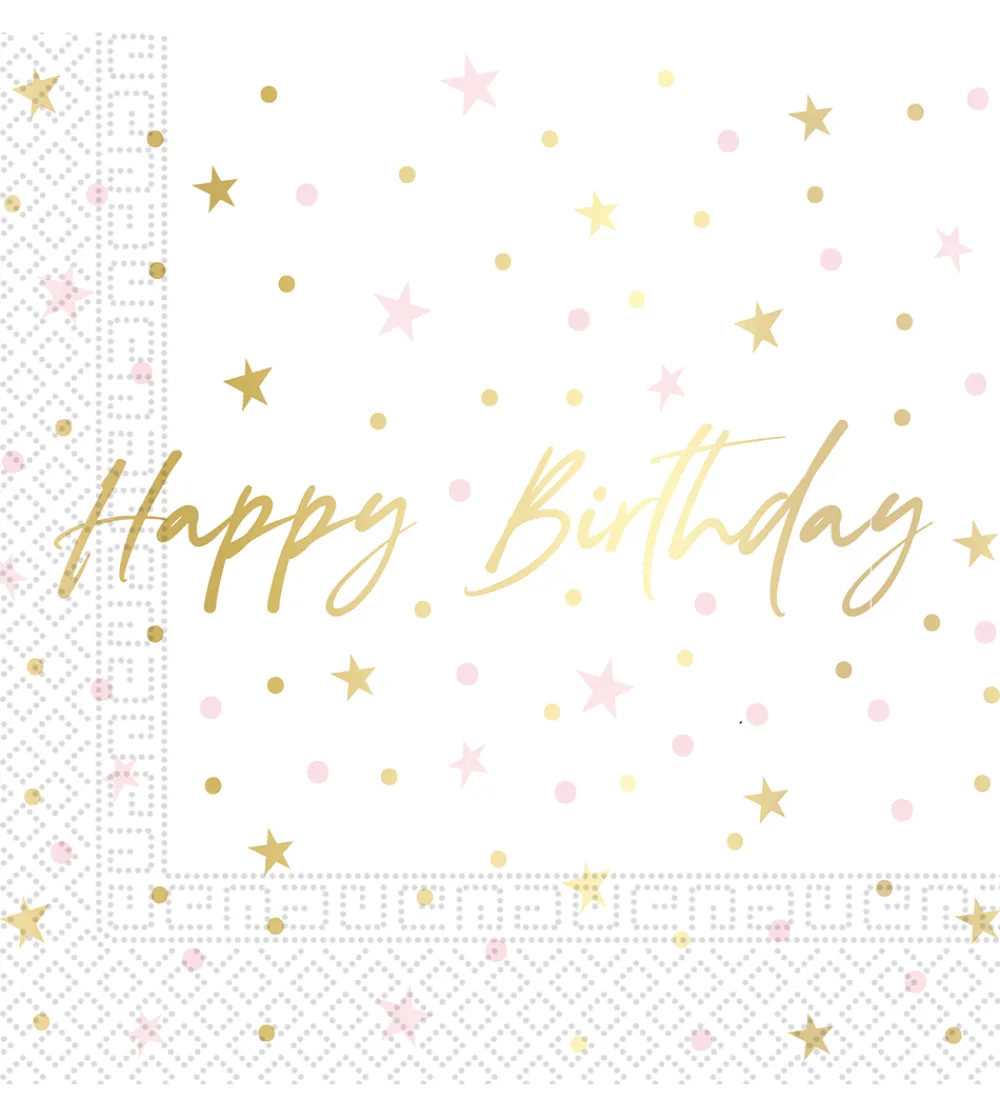 Decorata Party Festartikler*Servietter - 20-pak - 33x33 cm - Birthday Candles