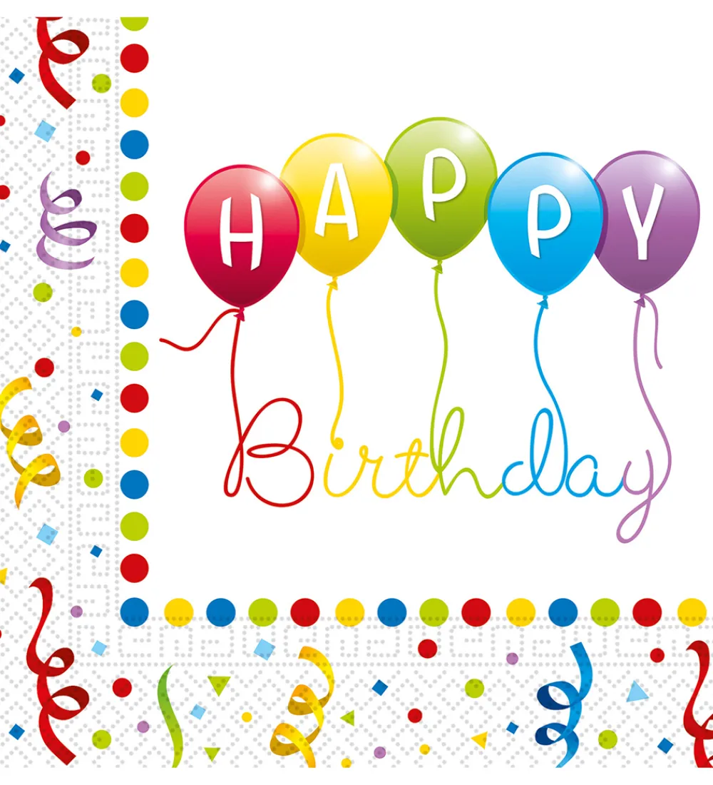 Decorata Party Festartikler*Servietter - 20-pak - 33x33 cm - Happy Birthday S