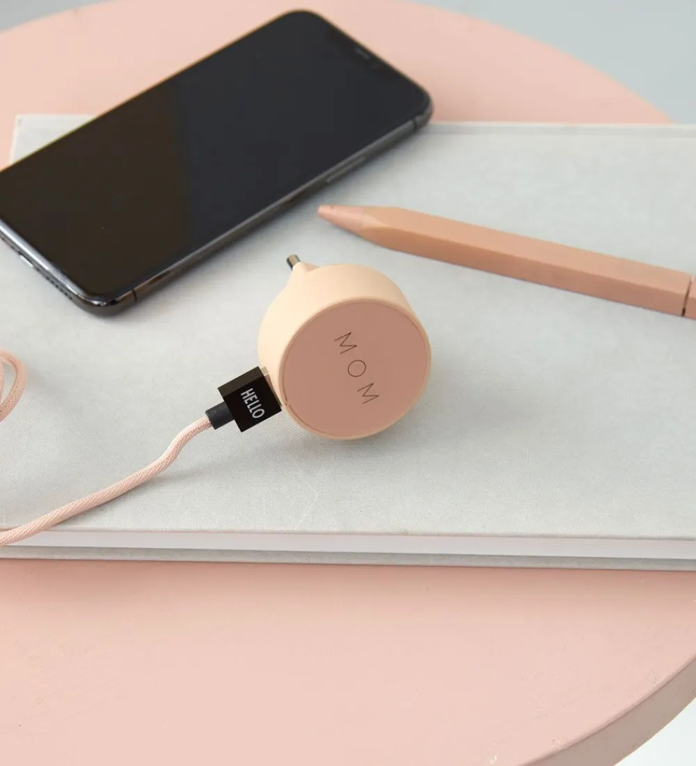 Adaptere Og Opladere-Design Letters Adapter - 12W - Mom - Peach