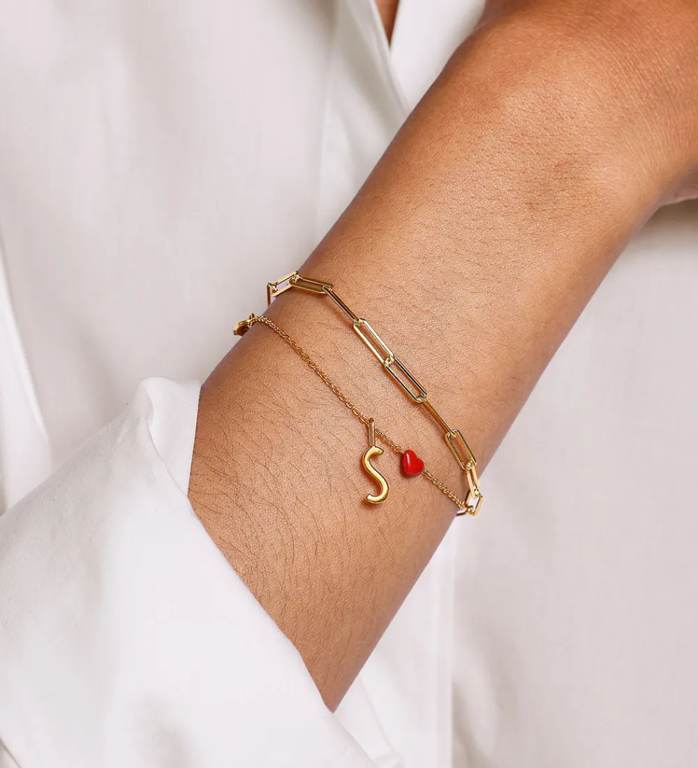 Smykker-Design Letters Armbånd - Chunky Square - Large - 18K Guld