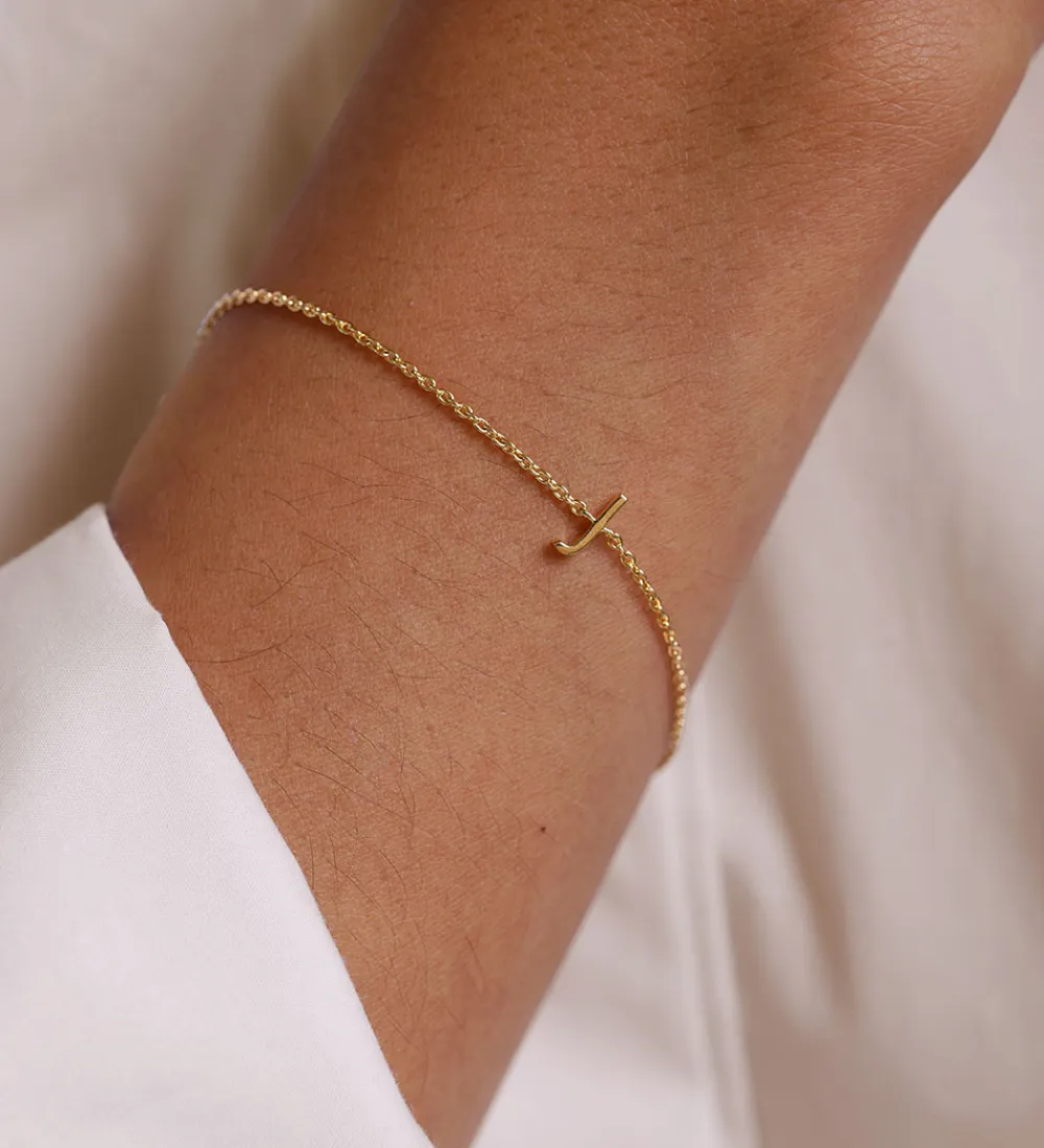 Design Letters Smykker*Armbånd - J - 18K Guldbelagt