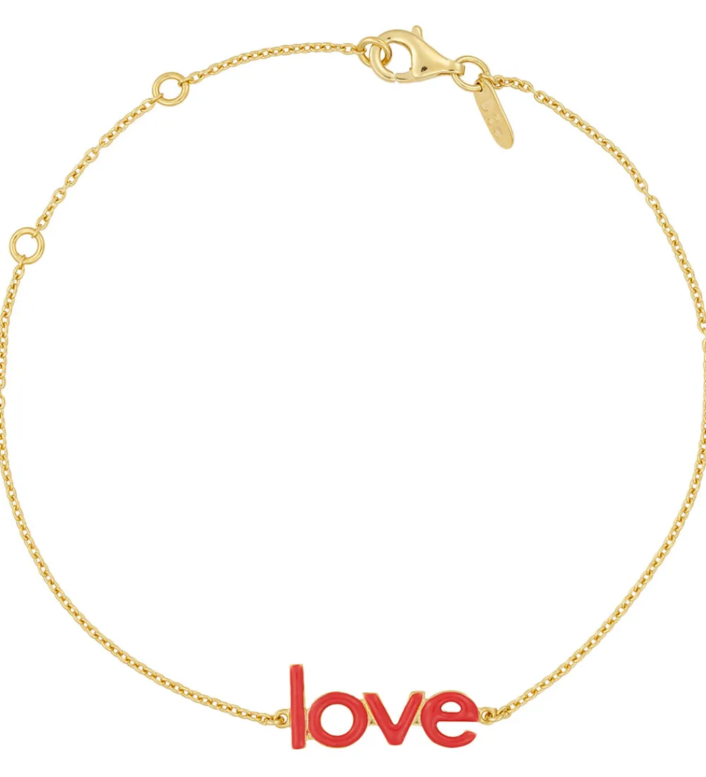 Design Letters Smykker*Armbånd - Keywords Chain - 18k Guldbelagt - Coral