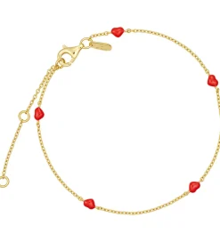 Design Letters Smykker*Armbånd - Little Big Love - Guld/Rød