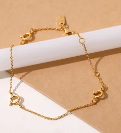 Smykker-Design Letters Armbånd - Ruth Anchor Charm Lock - 18k Guldbelagt