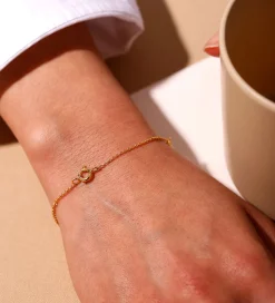 Smykker-Design Letters Armbånd - Ruth Anchor Charm Lock - 18k Guldbelagt