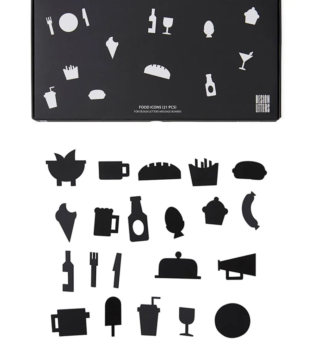 Bogstaver-Design Letters Ikoner - Mad - Sort