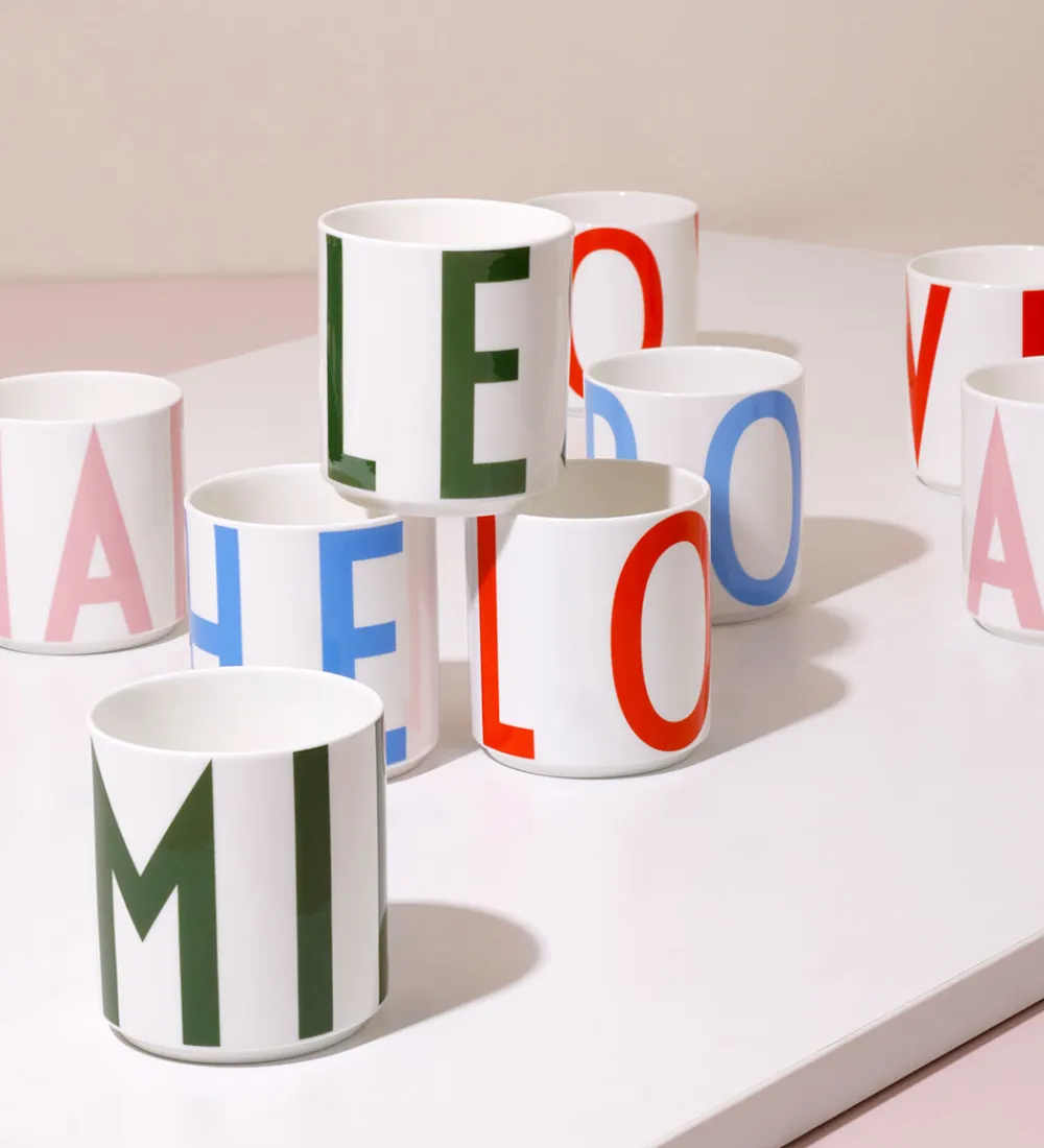 Design Letters Spisetid|Kop Og Tudekop*Kop - XL Vintage ABC - Happy - Creole Pink