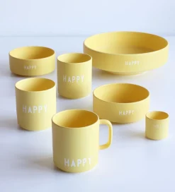 Design Letters Skåle*Skål - Large - Favorite - Happy - Gul