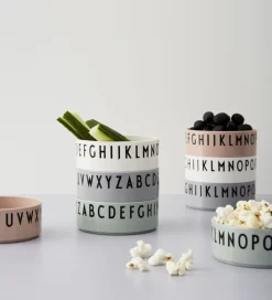 Design Letters Skåle*Skål - 3-pak - Grøn/Hvid/Grå m. Bogstaver