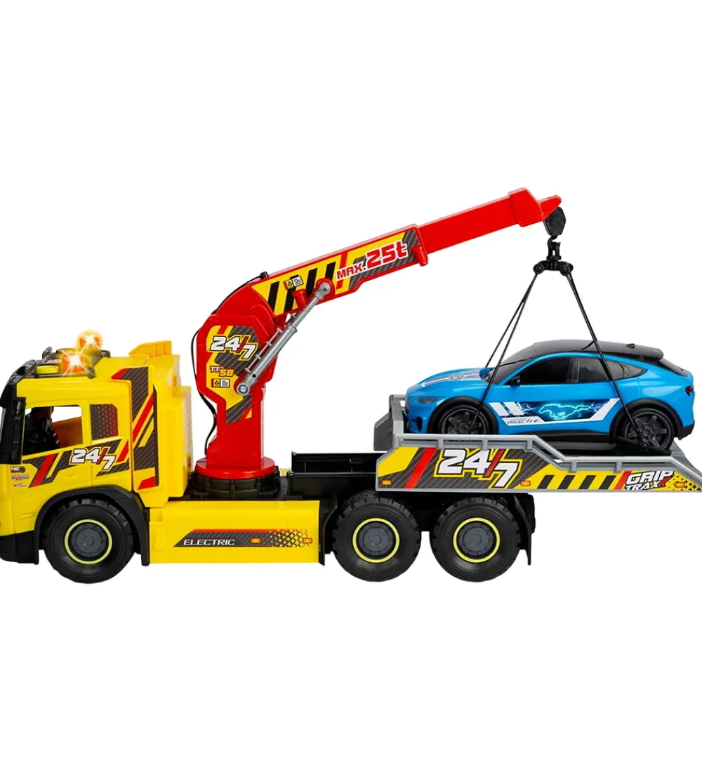 Biler, Tog Og Køretøjer-Dickie Toys Lastbil - Giant Tow/Ford Mustang - Lys/Lyd