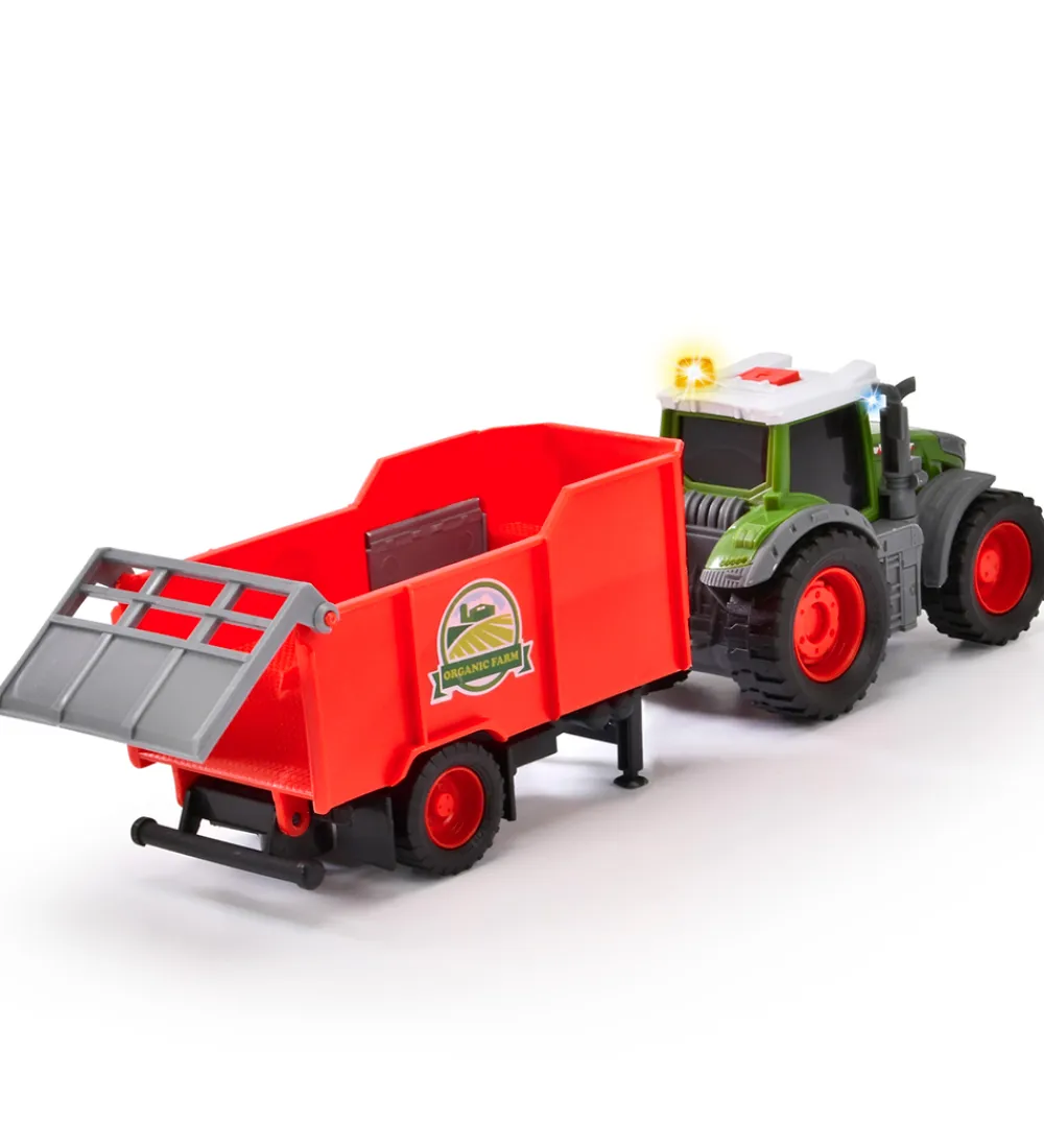 Dickie Toys Traktorer*Traktor m. Trailer - Fendt Farm Trailer - Lys/Lyd