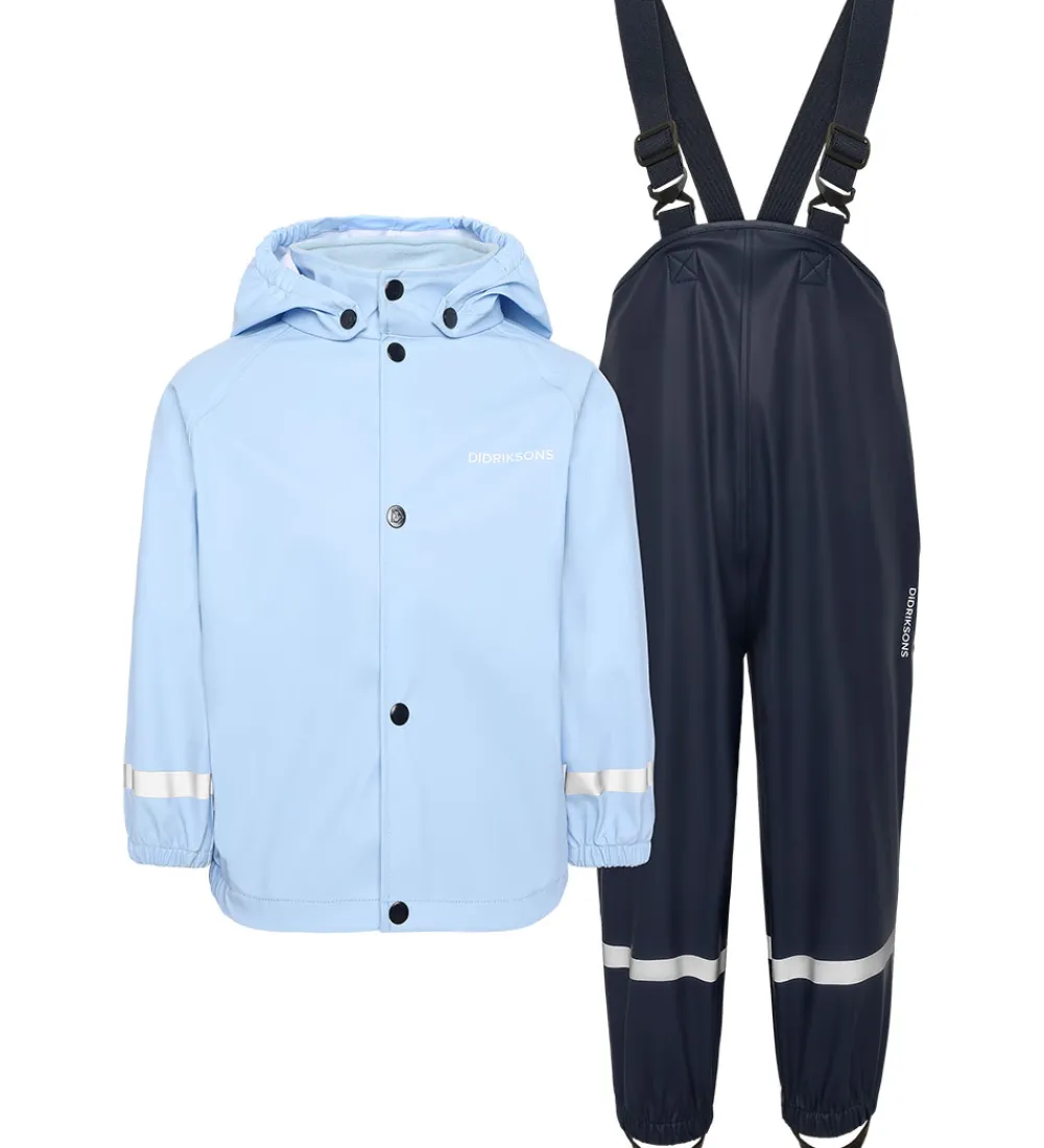 Didriksons Regntøj*Regntøj m. Seler - PU - Slaskeman - Light Sea Blue
