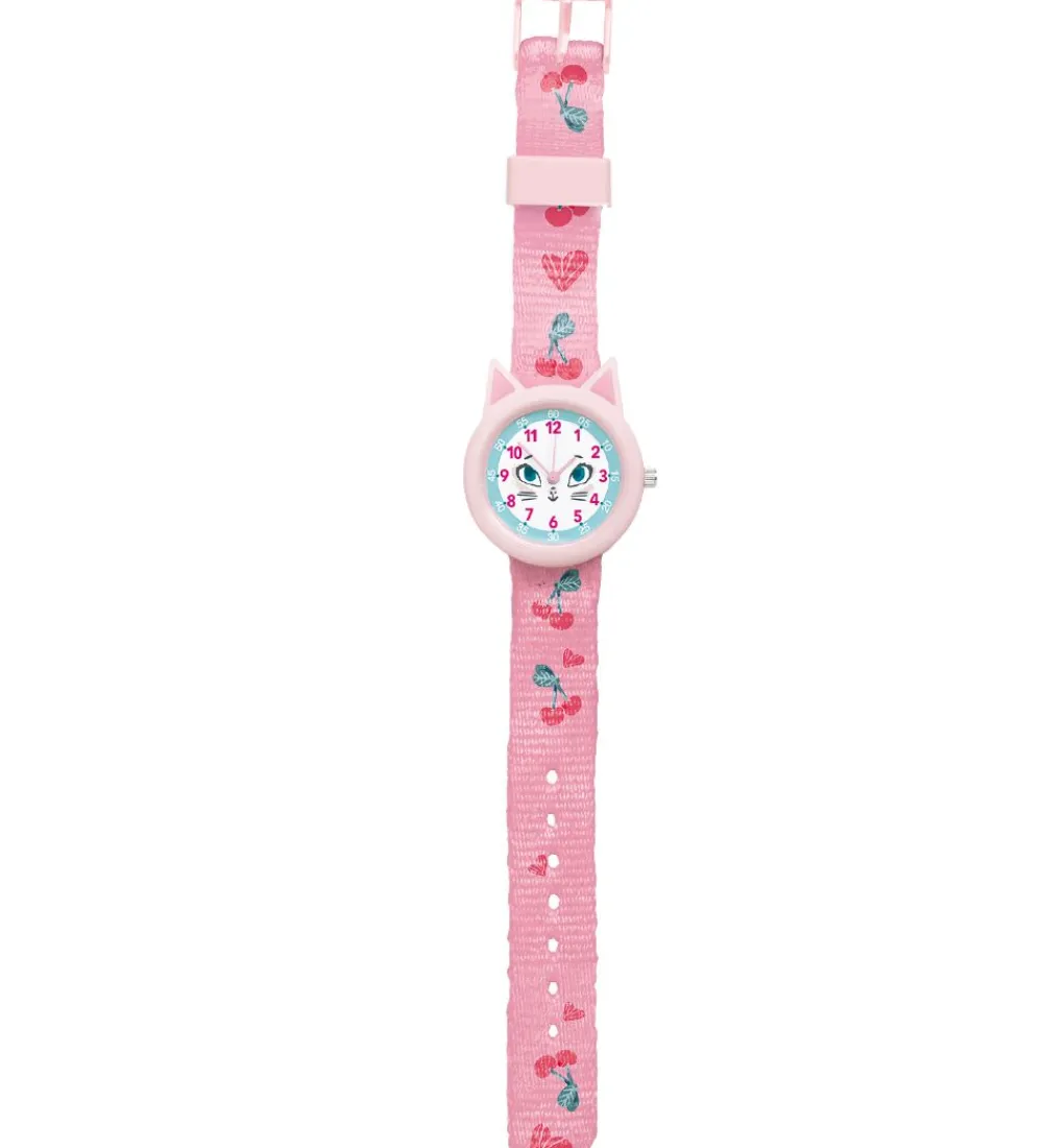 Ure-Djeco Armbåndsur - Pink m. Kat