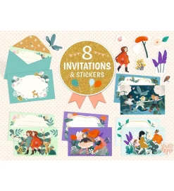 Festartikler-Djeco Invitationer - 8 stk. - Haven