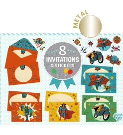Festartikler-Djeco Invitationer - 8 stk. - Superhelte