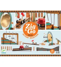 Kuglebaner-Djeco Kuglebane - Træ - Zig & Go - 52 dele - Music