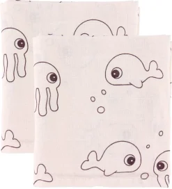 Done by Deer Babysvøb*Babysvøb - 120x120 - 2 stk - Sea Friends - Pudder