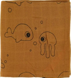 Done by Deer Babysvøb*Babysvøb - 120x120 - 2 stk - Sea Friends - Mustard