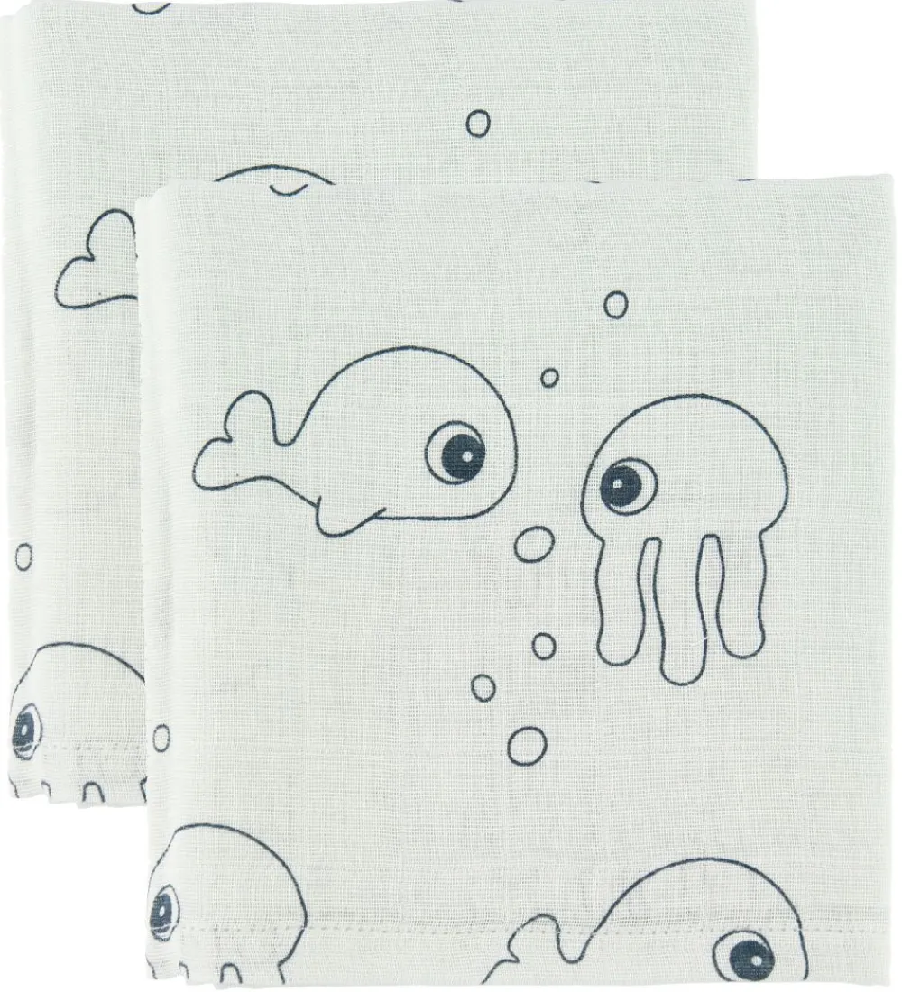 Babysvøb-Done by Deer Babysvøb - 120x120 - 2 stk - Sea Friends - Blå