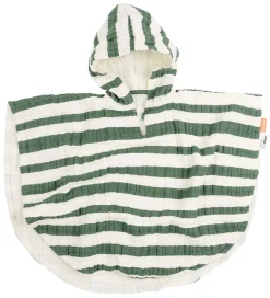 Babyhåndklæde- Og Poncho|Håndklæder-Done by Deer Badeponcho - Stripes Green